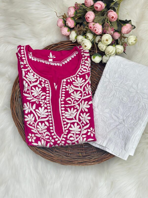 HAYA Chikankari Rayon Kurta