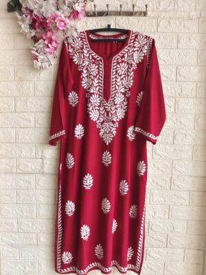 RAHAT Chikankari Rayon Kurta