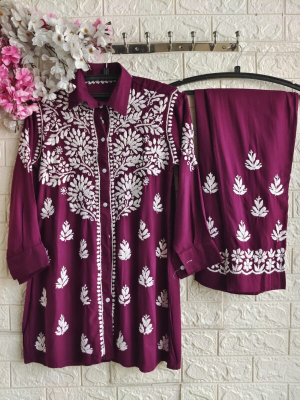 HAYA Chikankari Rayon Co-ord Set