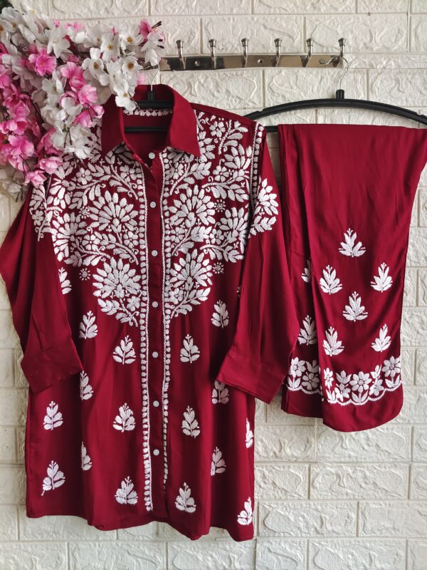 HAYA Chikankari Rayon Co-ord Set