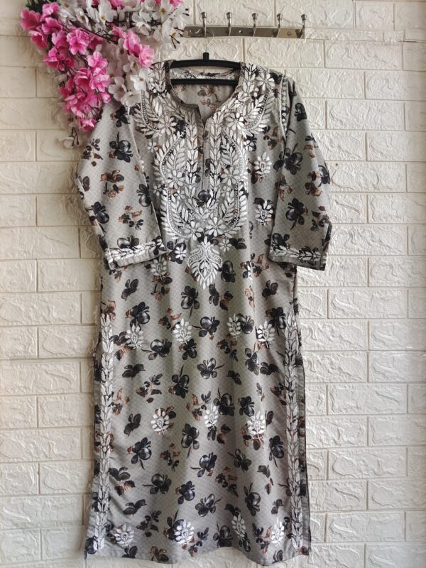 ZEBA Chikankari Rayon Kurta