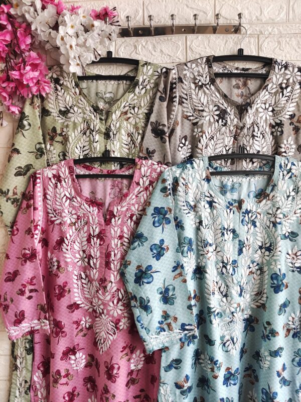 ZEBA Chikankari Rayon Kurta