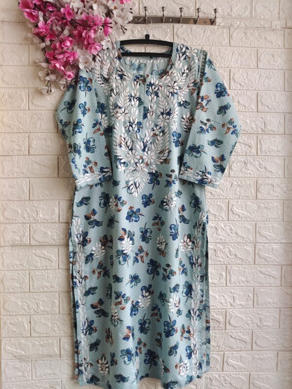 ZEBA Chikankari Rayon Kurta