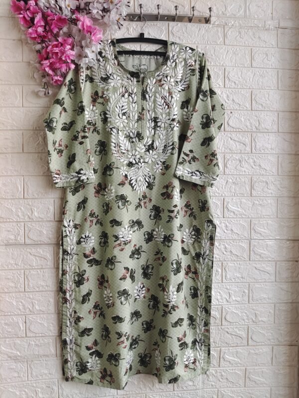 ZEBA Chikankari Rayon Kurta