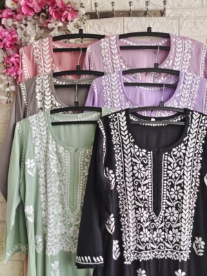 HIFZA Rayon Chikankari  Kurta