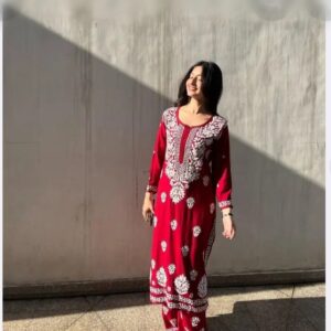 ZAINAB Chikankari Rayon Kurta Set