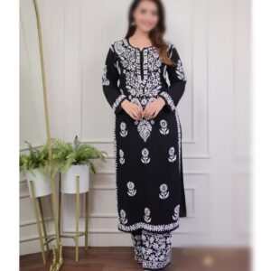 ZEENAT Chikankari Rayon Kurta Set