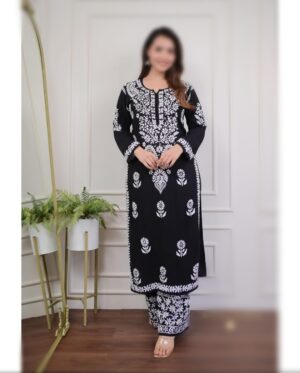 ZEENAT Chikankari Rayon Kurta Set