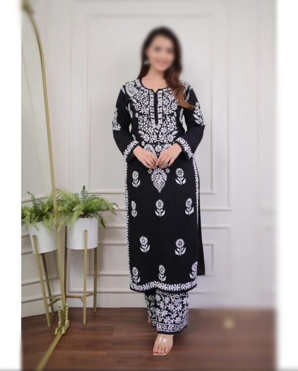 ZEENAT Chikankari Rayon Kurta Set