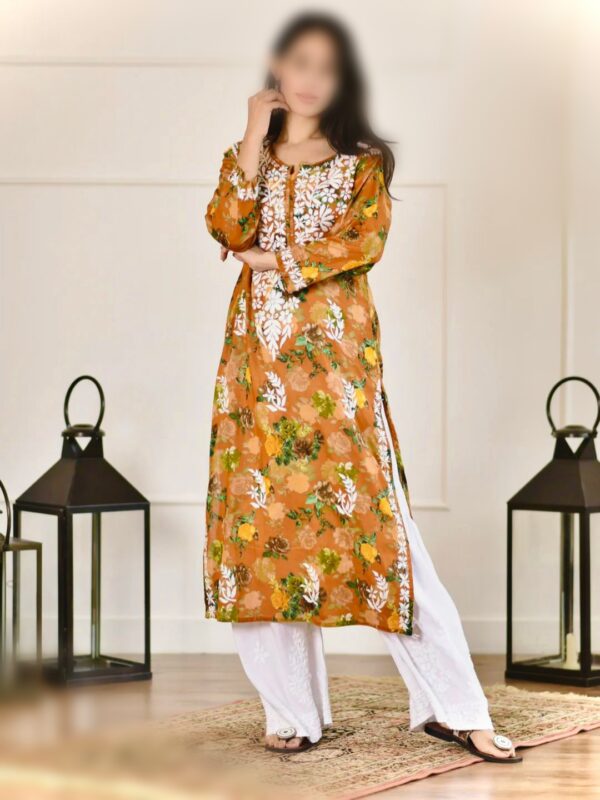 NIDA Chikankari Mul MUl Kurta