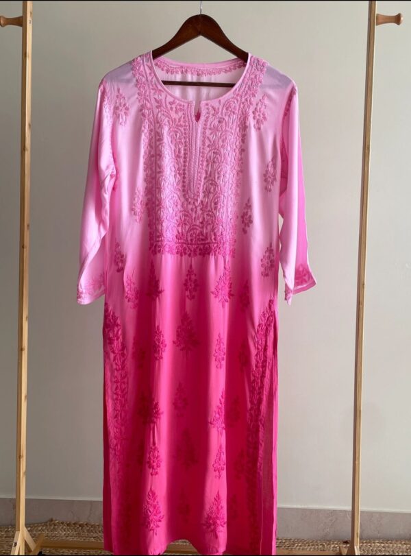 ANA Chikankari Modal Ombre Shade kurta