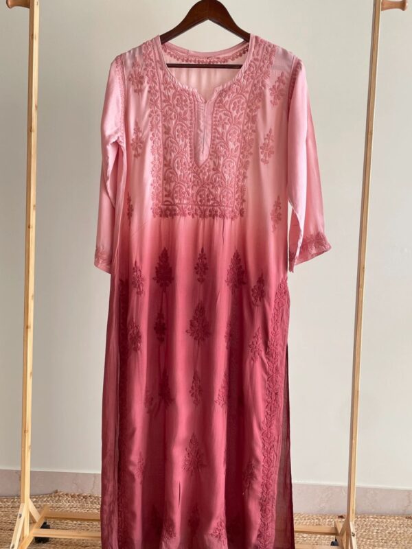 ANA Chikankari Modal Ombre Kurta