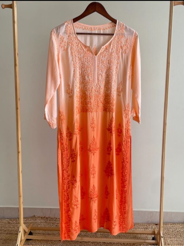 ANA Chikankari Modal Ombre Shade Kurta