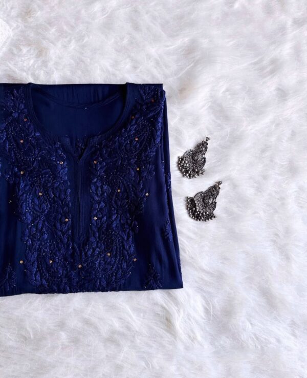 FIZA Rayon Chikankari Mukaish Work Kurta