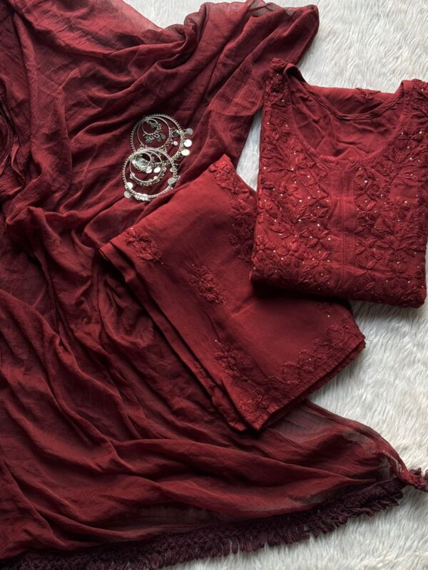 PREMIUM Rayon Mukaish Work Chikankari Kurta Set