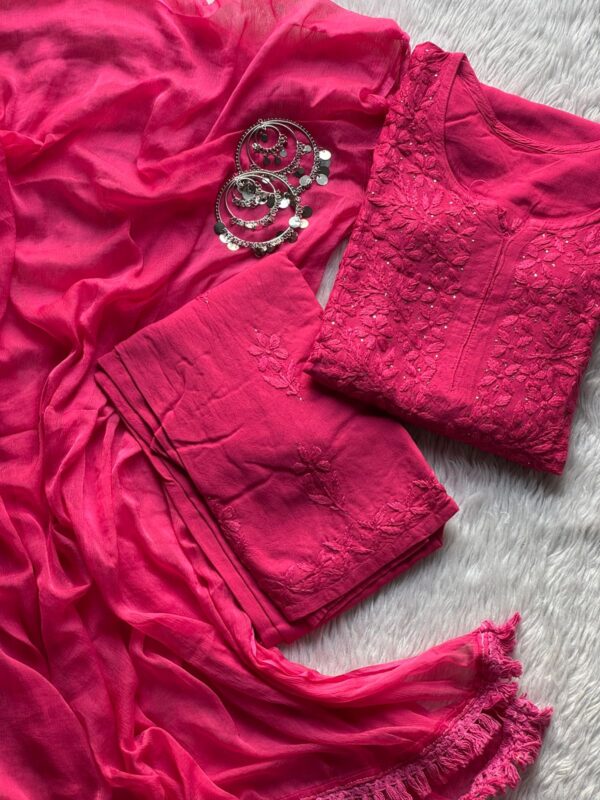 PREMIUM Rayon Mukaish Work Chikankari Kurta Set