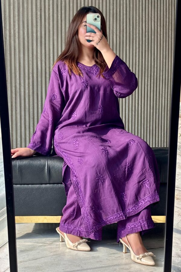 LIZA Chikankari Modal Kurta Set