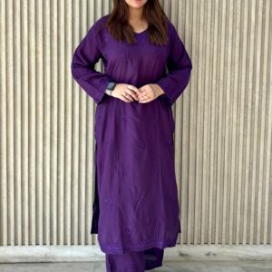 LIZA Chikankari Modal Kurta Set
