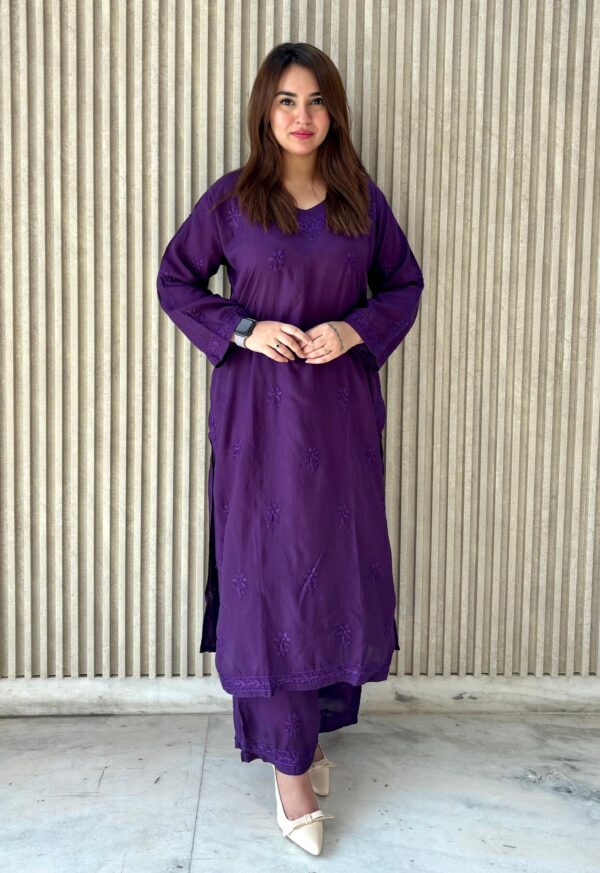 LIZA Chikankari Modal Kurta Set