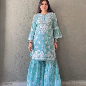 ROOP Chikankari Mul Mul Garara Set