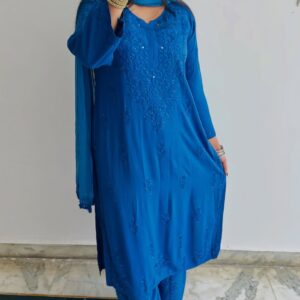 PREMIUM Rayon Mukaish Work Chikankari Kurta Set