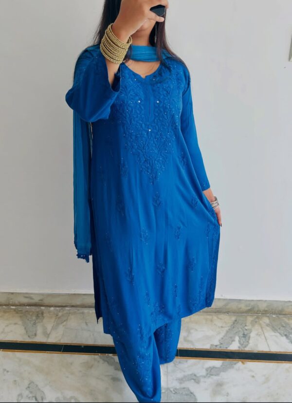 PREMIUM Rayon Mukaish Work Chikankari Kurta Set
