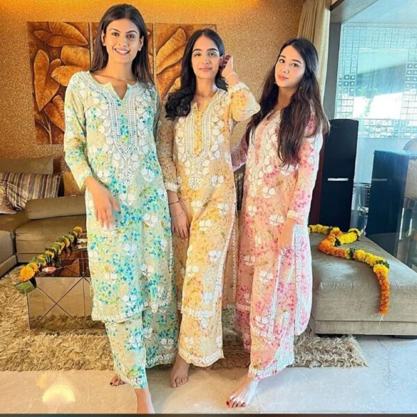 NAINA Chikankari Mul Mul Kurta Set