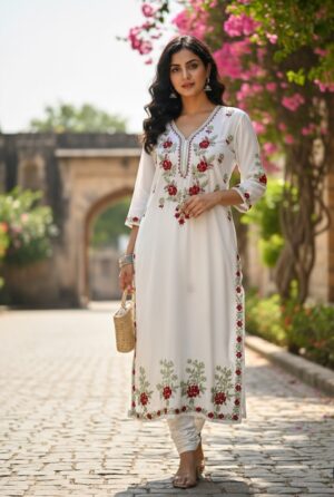 PREMIUM Rayon Chikankari Designer Kurta