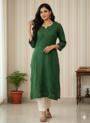 DANIYA Rayon Chikankari Kurta