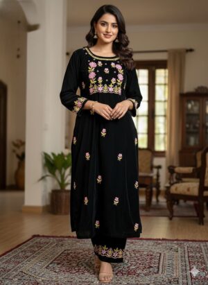 PREMIUM Velvet Chikankari Kurta Set