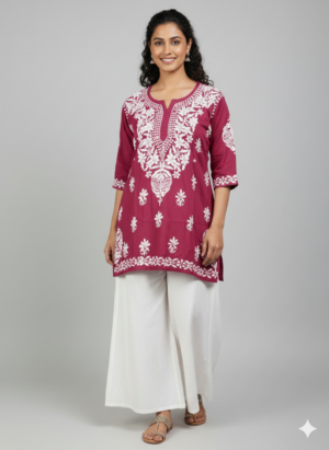 MODAL Chikankari Short Kurta