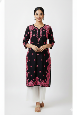 RAYON Chikankari Long Kurta