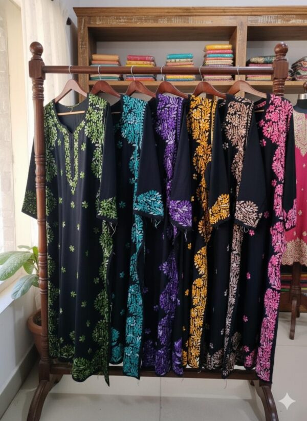 RAYON Chikankari Long Kurta