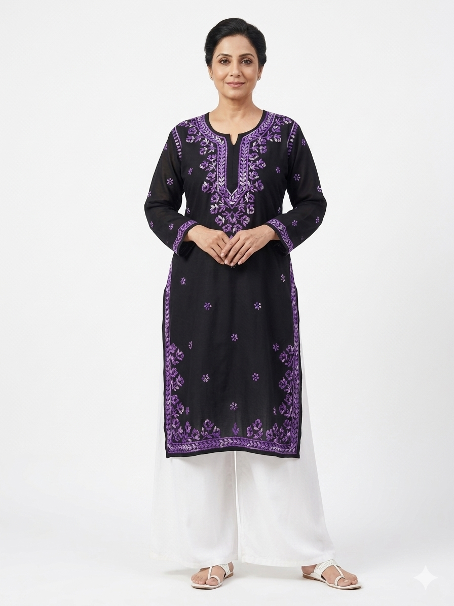Rayon Colour Thread CHikankari Kurta