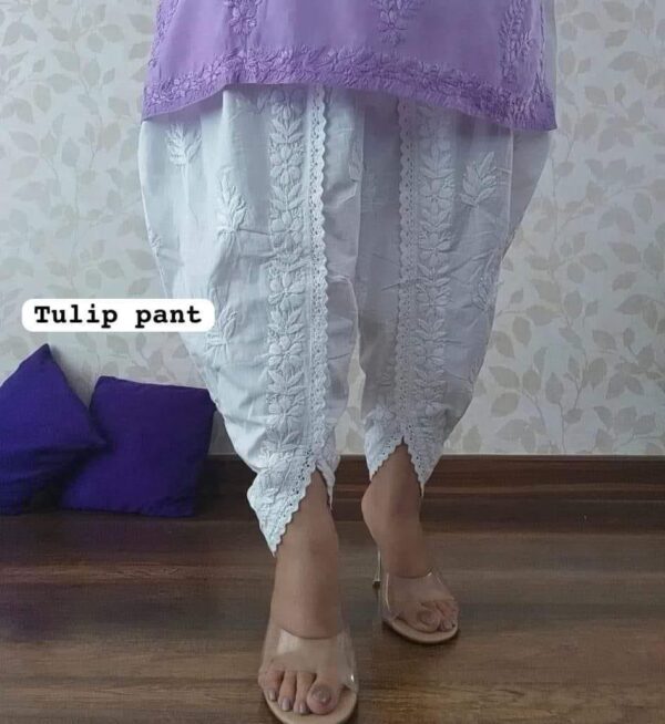 Cotton Chikankari Tulip Pant