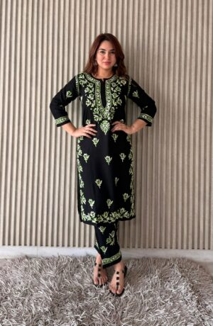 RAYON Chikanakri Kurta Set