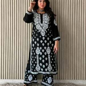 ALIZA Rayon Chikankari Kurta Set