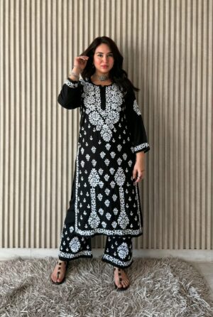 ALIZA Rayon Chikankari Kurta Set