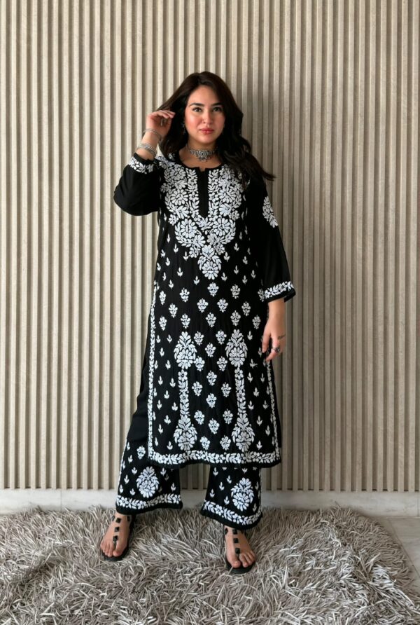 ALIZA Rayon Chikankari Kurta Set