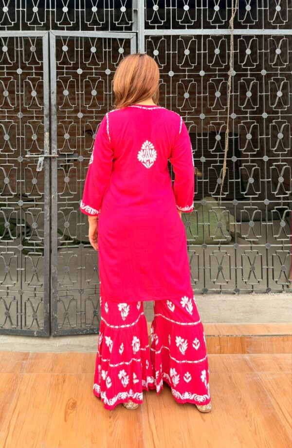 EID SPECIAL Rayon Chikankari Gharara Set