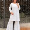 EID SPECIAL Rayon Chikankari Gharara Set