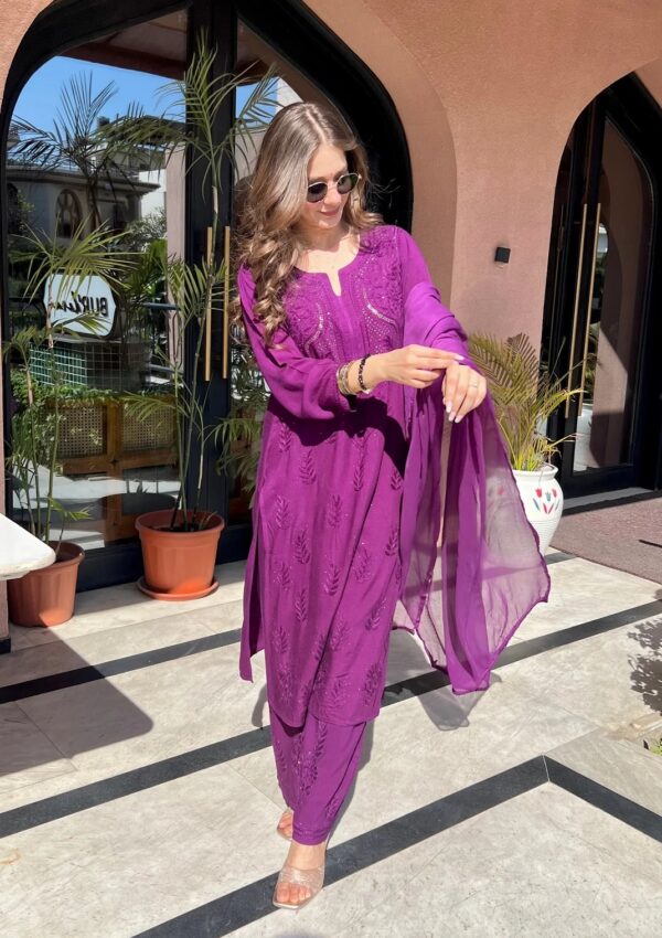 Rayon Mukaish Work Chikankari Kurta